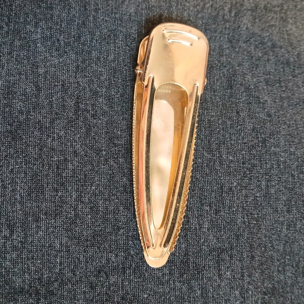 5/$25 Gold-Tone Crystal Row Large Hair Barrette Clip Vintage Glam — image 5 of 7